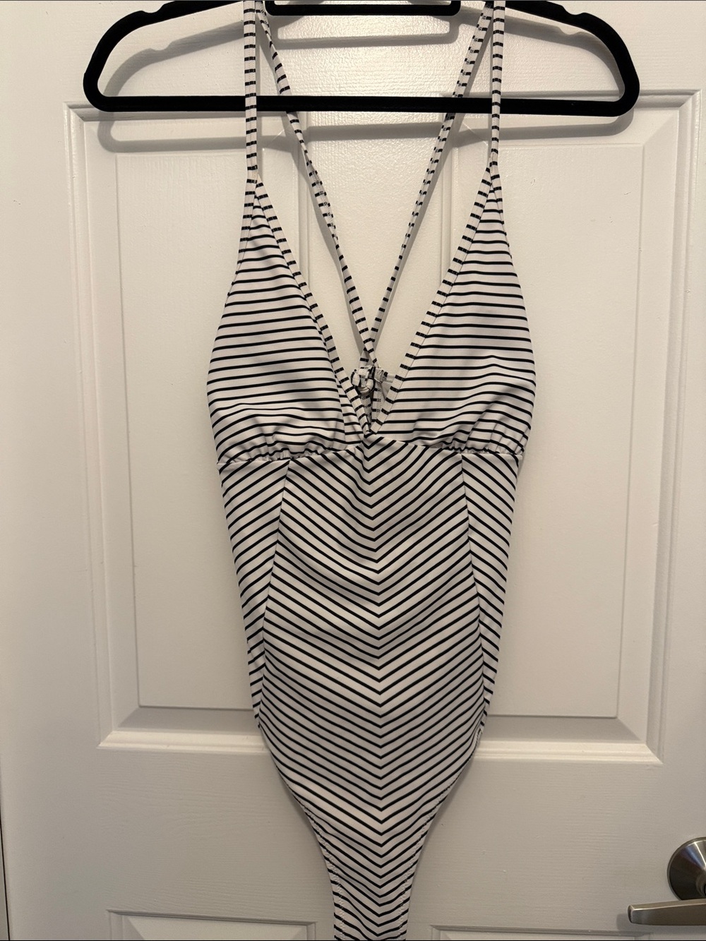 Cupshe Black and White Striped Kids One-Piece Swimsuit